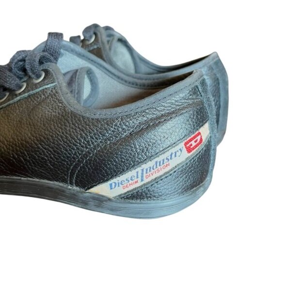 Diesel Industry Nostalgia Leather Sneakers Black US 9 Y2K - Picture 4 of 16